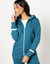 Veste bicolore zippée molleton gratté (bleu canard / blanc)