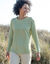 Pull col rond, maille fantaisie (tilleul)