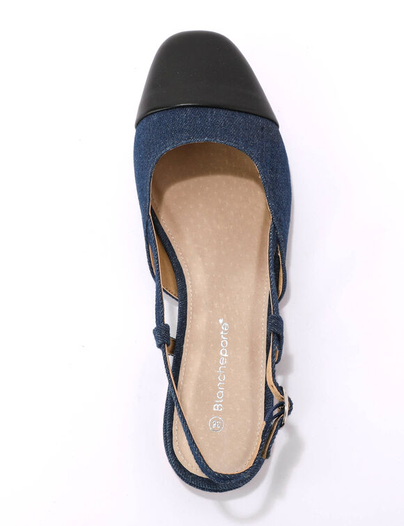 Ballerines slingback bicolore (denim blauw)