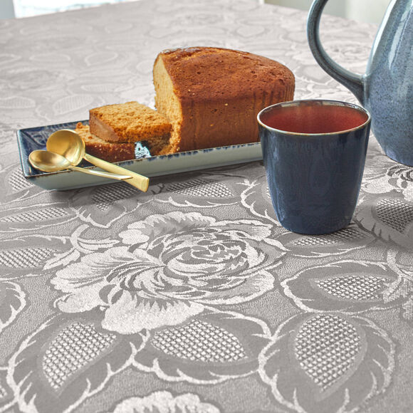 Nappe jacquard damass&eacute; (gris moyen)