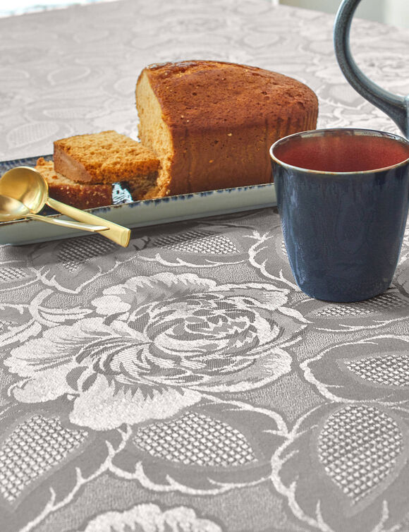 Nappe jacquard damass&eacute; (gris moyen)