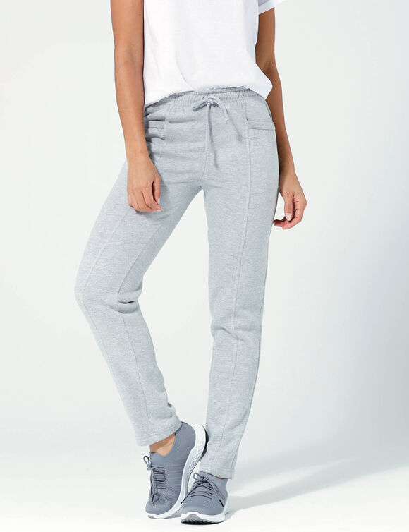 Pantalon jogging, molleton gratt&eacute; (gris chin&eacute;)