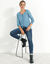 Cardigan boutonné col rond uni, toucher doux (bleu grisé)