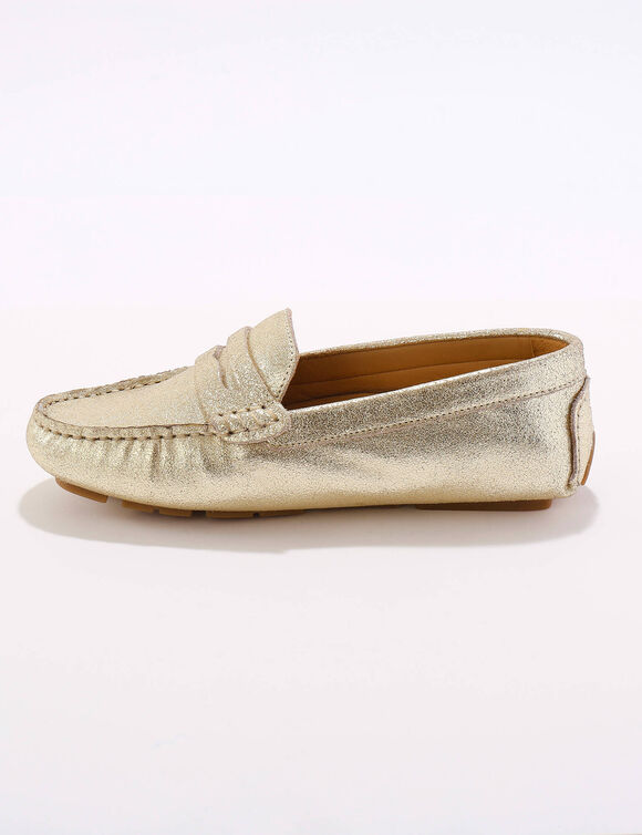 Mocassins en cuir (doré)