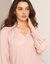 Blouse détails dentelle, crêpe (rose poudré)