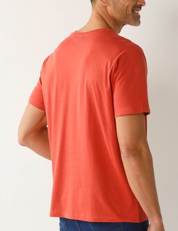 Tee-shirt col V manches courtes - lot de 3 (corail + vert sauge + kaki)
