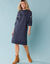 Robe-pull spécial Petites rayures contrastées (indigo)
