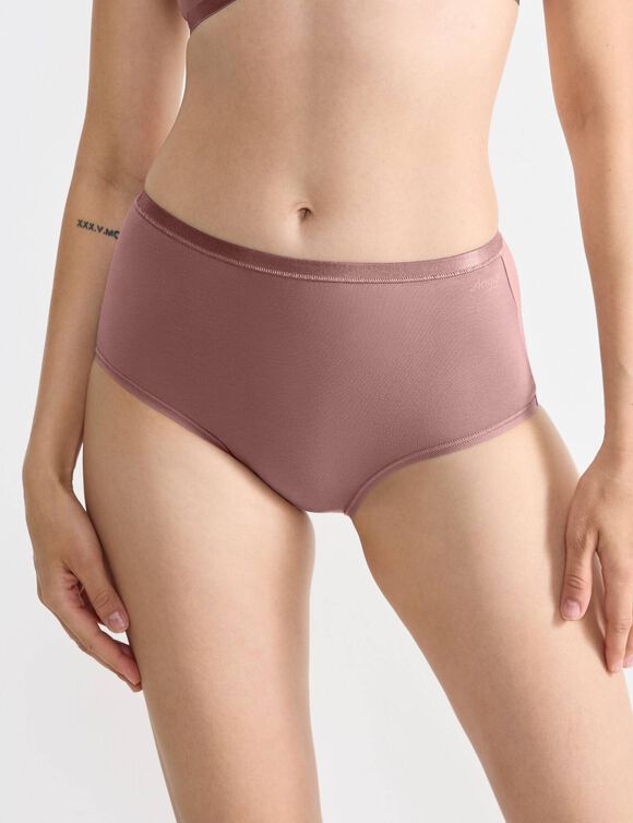 Culotte haute « Go Daily Coton» coton stretch (chocolat)