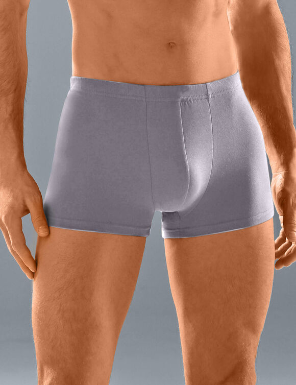 Boxer uni ceinture élastiquée recouverte - lot de 5 (noir + gris)