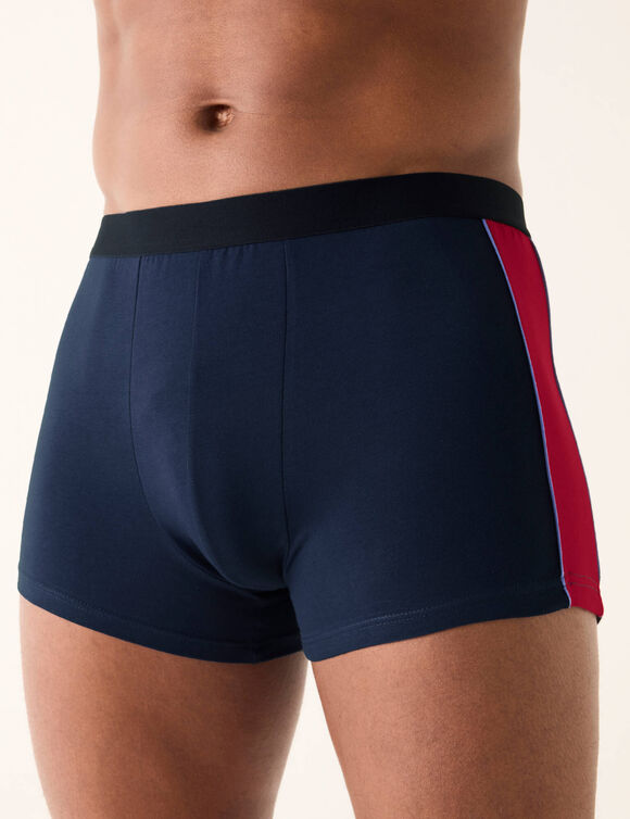 Boxer bandes c&ocirc;t&eacute;s - lot de 3 (bleu)