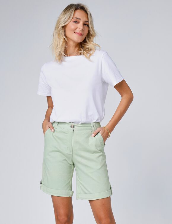 Bermuda uni longueur ajustable (vert clair)