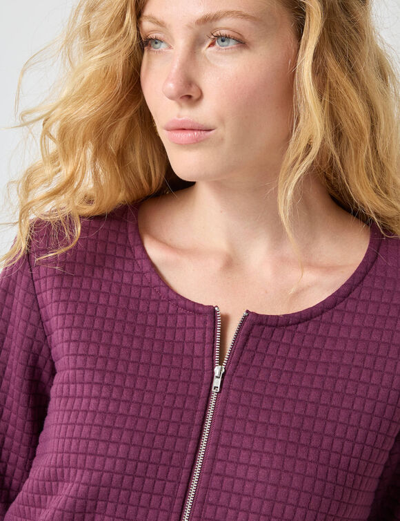Veste matelassée zippée (prune)