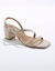 Sandalen met fijne riempjes, kroko-effect en vierkante hak (crème)