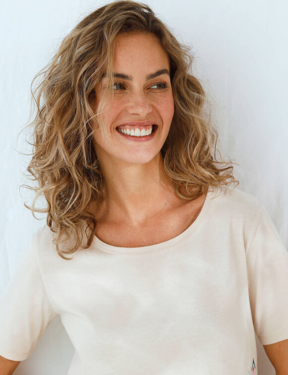 T-shirt de pyjama imprimé Ikat (sable)