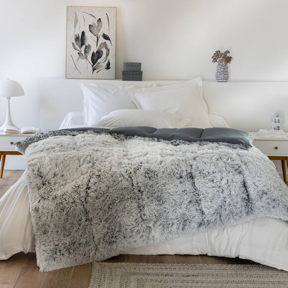 Dekbed van synthetisch bont(**) 600 g/m² (chiné grijs)