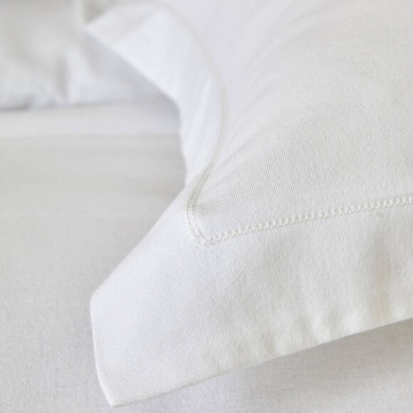 Linge de lit uni flanelle (blanc)