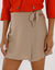 Jupe short en lin m&eacute;lang&eacute; (taupe)