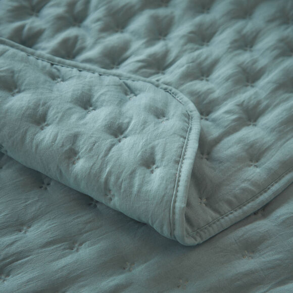 Gematelasseerde bedsprei - microvezel (eucalyptus)