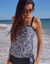 Tankinitop met zebraprint (zwart)