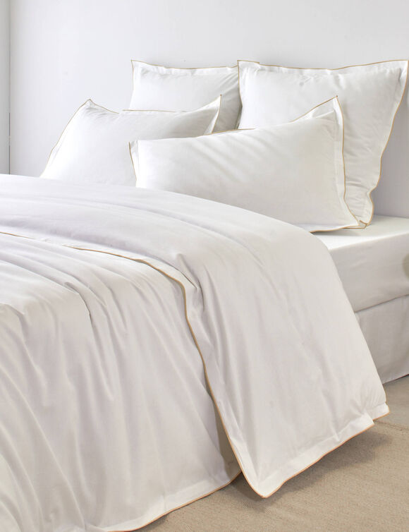 Linge de lit blanc finition bourdon Colombine® (blanc)