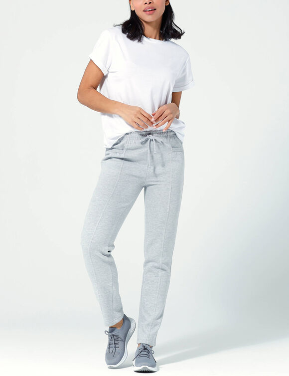 Pantalon jogging, molleton gratt&eacute; (gris chin&eacute;)