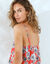 Caraco imprimé floral en viscose (corail / blanc)
