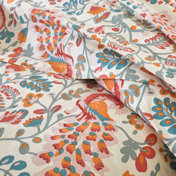 Linge de lit Amboise imprim&eacute; - coton 57 fils/cm&sup2; (sable)