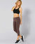 Legging 3/4 maille taille &eacute;lastiqu&eacute;e (chocolat)