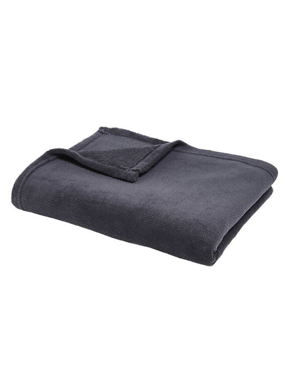 Plaid polaire toucher peluche (anthracite)