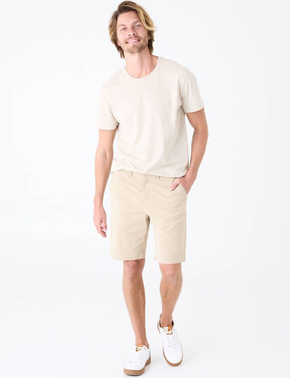 Bermuda chino arrondi sous le ventre (beige)