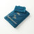 Serviettes de bain brodées Capricorne personnalisable - 420g/m2 (bleu paon)