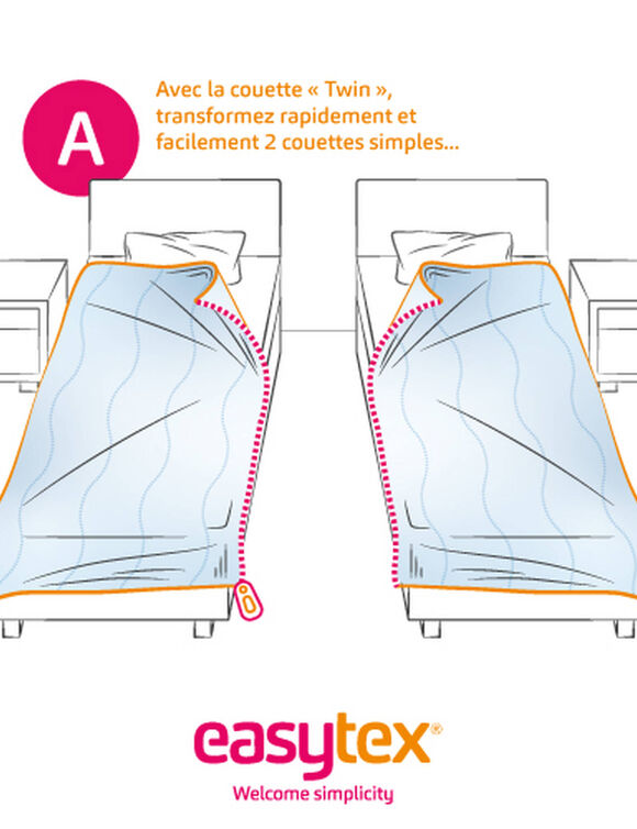 Twin-dekbed, in twee&euml;n te splitsen, 350 g/m&sup2; (wit)