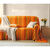 Veelkleurig artisanaal geweven sprei of plaid (oranje)