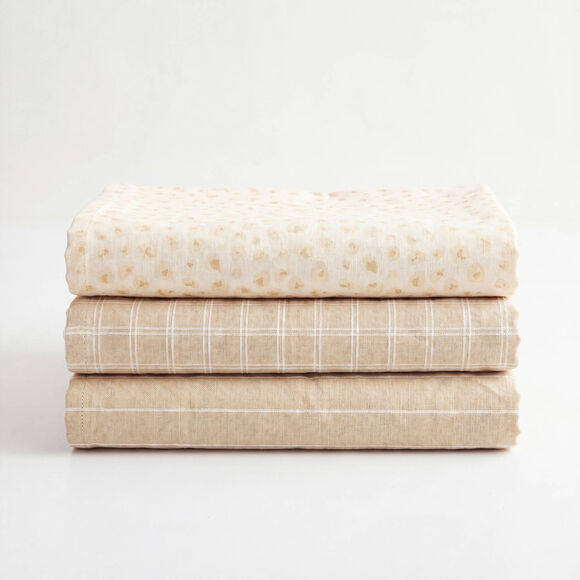 Geassorteerde beige katoenen droogdoeken - set van 3 (beige)