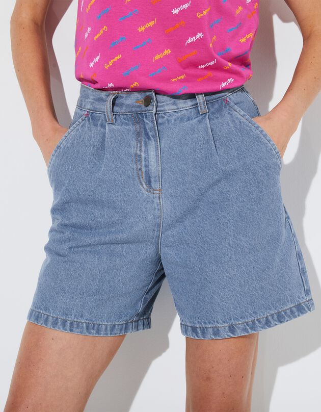 Short en jean taille haute collection Lulu la nantaise (bleached)