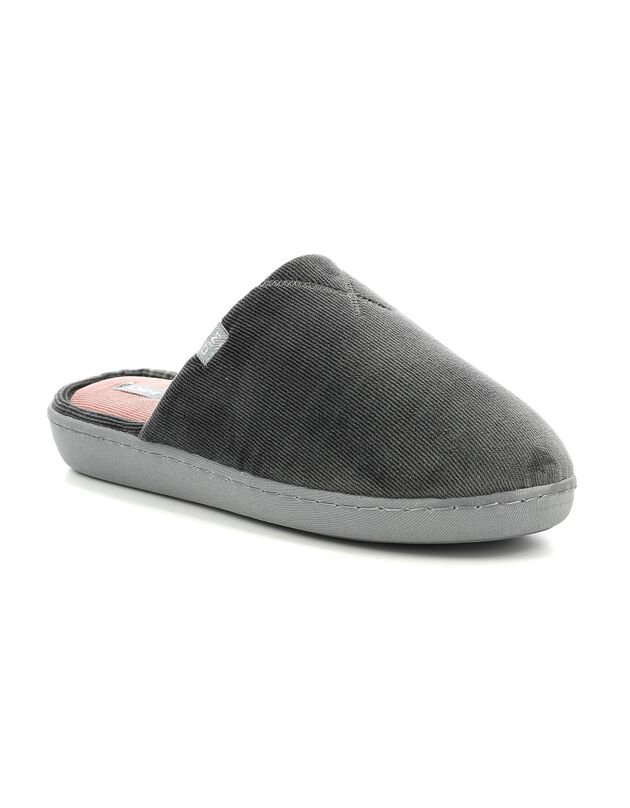 Mules femme en velours DIM® (gris / rose)