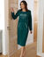 Nachthemd in fleece met hartprint en lange mouwen (dennengroen)