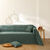 Plaid of sprei, effen katoen met artisanaal weefsel (grijsgroen)