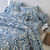 Linge de lit Montego en coton imprim&eacute; (bleu)