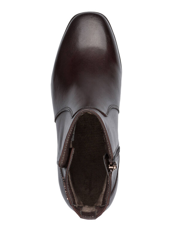 Comfortabele boots met sleehak - zwart (chocolade)