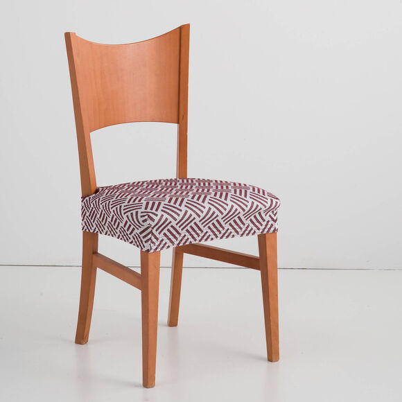 Housse assise de chaise "Valeria" (blanc / rouge)