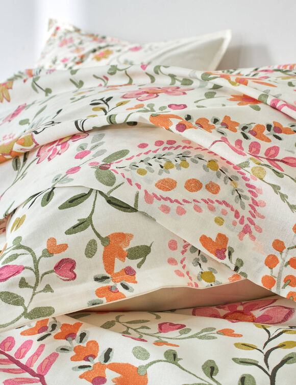 Linge de lit Alexia imprim&eacute; - coton 57 fils/cm&sup2; (rose)