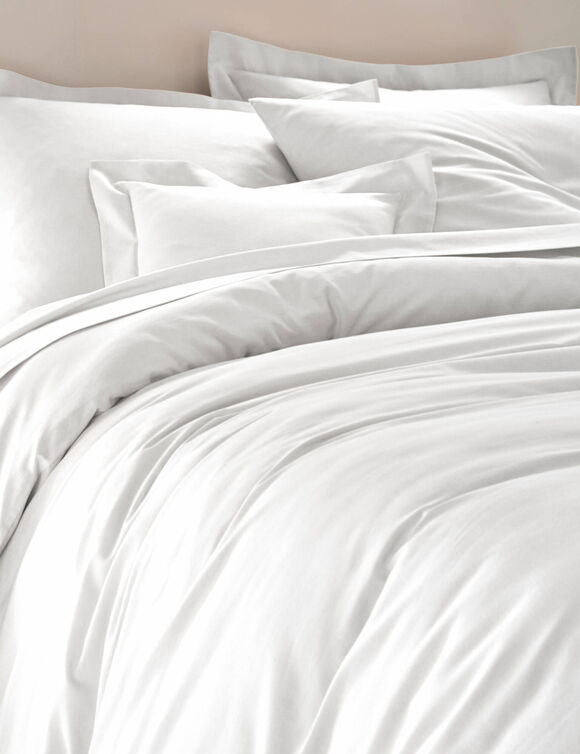 Effen bedlinnen - polyester/katoen, Colombine (wit)