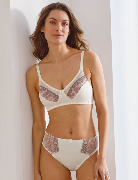 Culotte microfibre tulle brodé Caminata (ivoire)