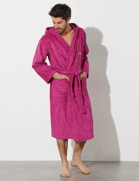 Peignoir mixte adulte col capuche personnalis&eacute; - &eacute;ponge bouclette 380 g/m&sup2; (bruy&egrave;re)