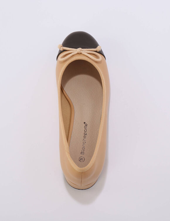 Ballerines bicolores &agrave; talon (&eacute;cru / noir)