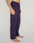 Pantalon pyjama coton imprim&eacute; carreaux (marine / rouge)