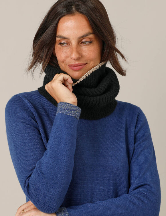 Tour de cou, maille détails brillants (zwart)