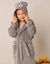 Peignoir de bain enfant ourson &agrave; capuche &eacute;ponge coton - 340 g/m&sup2; (taupe)