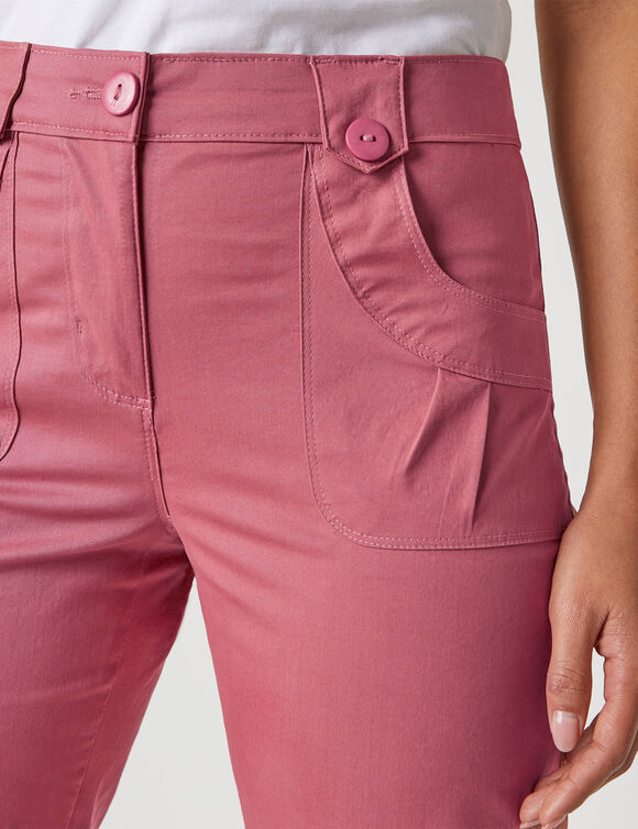 Pantacourt droit stretch (rose)